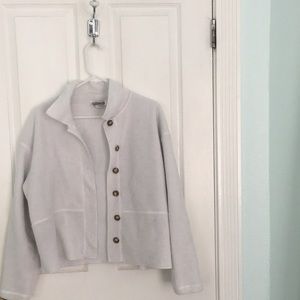 White fleece button up